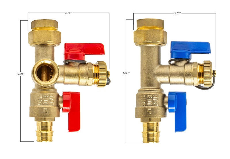 Libra Supply 3/4 inch Expansion PEX Tankless Water Heater Isolation Valve Kit(Not Crimp PEX), with Pressure Relief Valve, FNPT x Expansion PEX A, 3/4'' Service Valve for Rheem, Rinai, Navien - Image 3